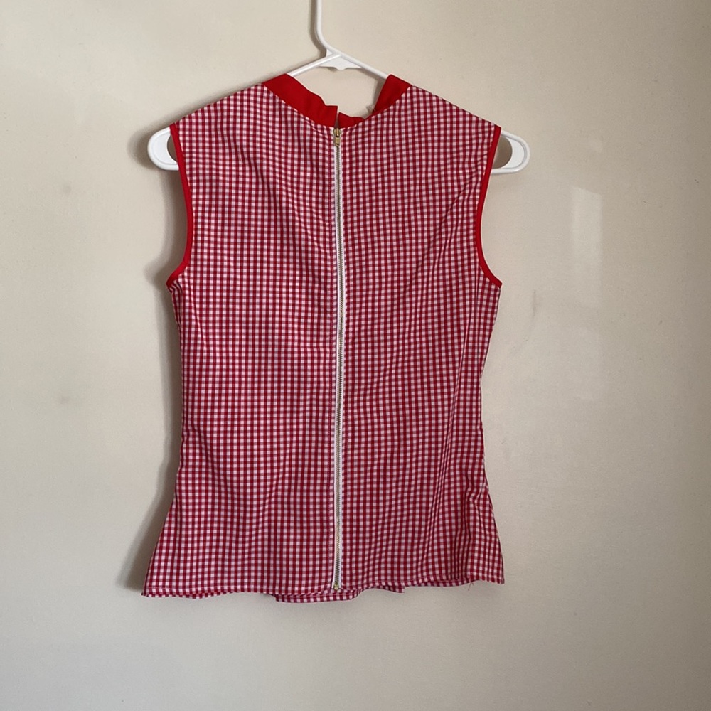 Julie Mollo Red Gingham Sleeveless Rockabilly Top - Picture 6 of 6